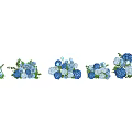 Blue and White Flower Bouquets Arranged Beautifully in Various Sizes with Green Leaves