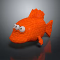 Cute Orange Fish Shaped Toy With Big Eyes And Scaly Texture Design