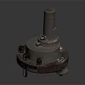 Industrial Metal Component With Cylindrical Top Circular Base And Fixing Bolts