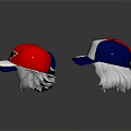 Red White Blue Baseball Caps With State Shape And Emblem Design