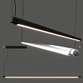 Modern Linear LED Hanging Pendant Light for Dining Room Living Space 3d model