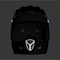 Modern Black Sports Helmet With Silver Logo And Ventilation Holes Design