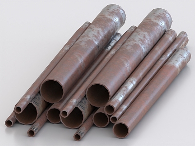 Metal pipe rusty steel pipe culvert 3d model