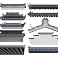 Chinese-style Eaves Building Components Eaves Components Ancient Building Door Head 3d model