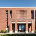 Modern Simple School Middle School Education Building Campus Teaching Building Playground 3d model