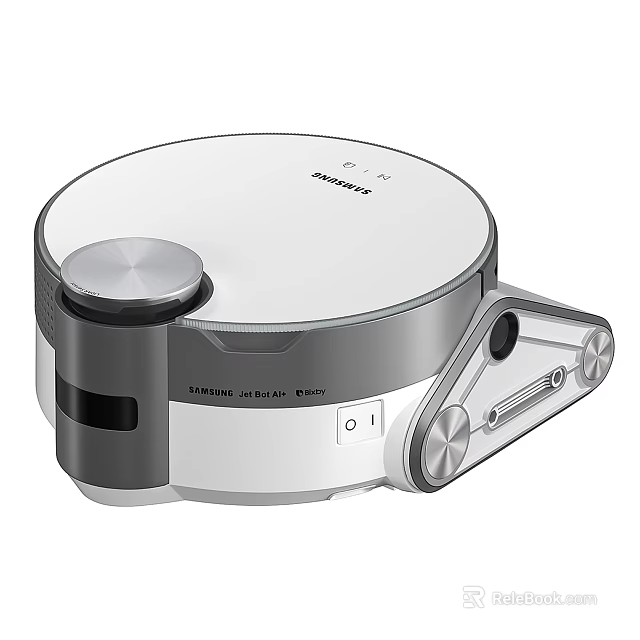 ECOVACS Smart Robot Vacuum Cleaner With Sleek White Silver Round Control Button And Automatic Cleaning 3d model 
