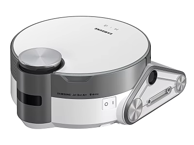 ECOVACS Smart Robot Vacuum Cleaner With Sleek White Silver Round Control Button And Automatic Cleaning 3d model
