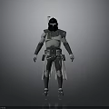 Sci Fi Warrior Character With Tactical Armor Helmet And Sword Design
