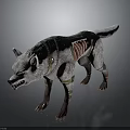 Mythical Wolf Warrior Creature With Golden Straps And Red Skeletal Armor Details