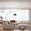 Modern Guest Restaurant Artistic Guest Restaurant Combination Living Room Sofa Coffee Table Combination Sofa TV Background Model Wall Washing Machine Combination Dining Table and Chair Island Table Combination 3d model