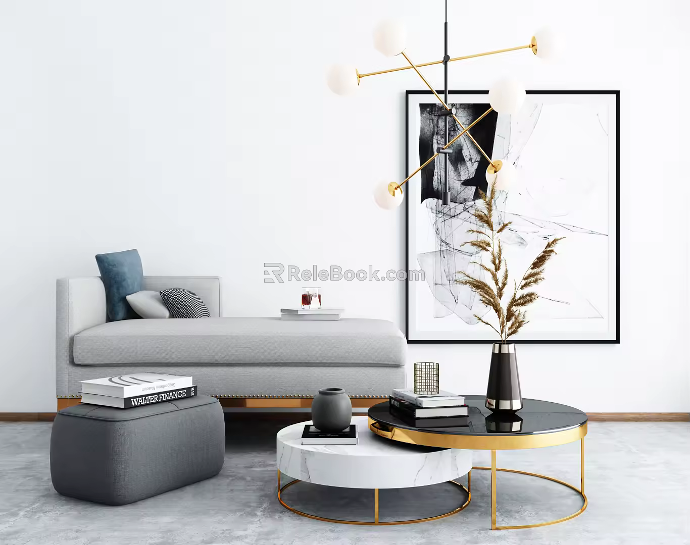 Modern Combination Sofa Coffee Table 3d model