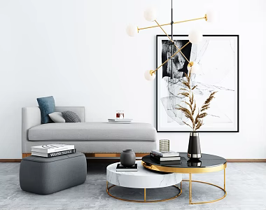 Modern Combination Sofa Coffee Table 3d model