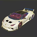White Sports Car With Black Roof Rear Spoiler Sharp Lines And Race Inspired Aerodynamic Design