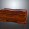 Traditional Wooden Storage Chest With Smooth Surface And Raised Base Details