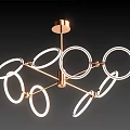 Stylish Modern Chandeliers With Circular Rings Spherical Bulbs And Metal Frames 3d model
