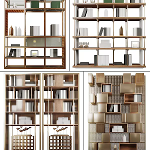 Light Luxury Storage Rack Decorative Cabinet Combination 3d model