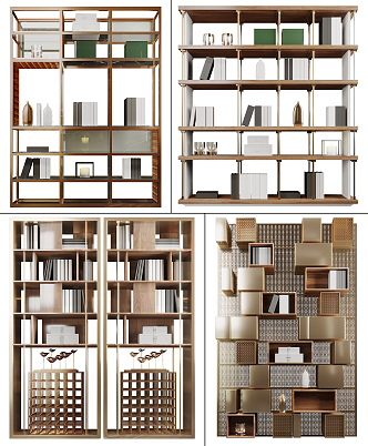 Light Luxury Storage Rack Decorative Cabinet Combination 3d model