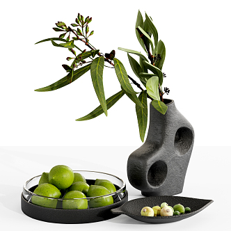 Modern fruit plate decoration 3d model