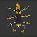 Mechanical Character Scorpion With Yellow Black Robotic Body Multiple Legs And Glowing Eyes