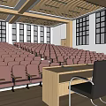 Modern Classroom Ladder Classroom 3d model