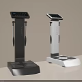 Medical Devices Two Black And White Models With Digital Screen And Stable Base 3d model