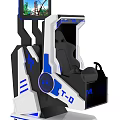 Futuristic VR Gaming Seat With Modern Design Blue White Color And Comfortable Features