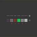 Colorful Building Block Model Structures With Red Green Gray Components And Various Shapes