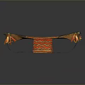 Traditional Ethnic Hat With Black Base Red Orange Geometric Patterns And Tassel Decorations