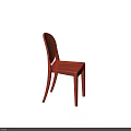 Orange Transparent Acrylic Modern Leisure Chair With Oval Backrest in Minimalist Style