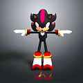 Shadow the Hedgehog Character with Black Red Stripes White Gloves Red Shoes and Outstretched Arms