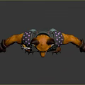 Stylized 3D Fox Character Standing In Green Overalls With Orange Fur And Tool Belt