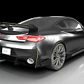 Infiniti Black Sports Coupe With Sleek Exterior And Yellow Accented Wheels