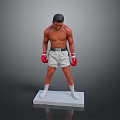Game Movie Character Boxer Shirtless With Red Boxing Gloves White Shorts Standing On White Pedestal