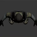 Tactical Character Wearing Orange Goggles Black Tactical Vest Blue Jeans And White Boots With Gloves