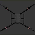 Gray Quadcopter Drone With Four Propellers Central Body And Aerial Structure