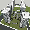Modern Office Building Jinan Heyue Square Project 3d model