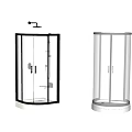 Transparent Glass Steam Shower Enclosure In Various Designs With Rainfall And Handheld Showers
