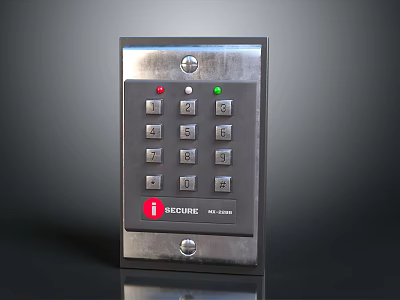 Commercial Equipment With Numeric Keypad Indicator Lights And Secure Label 3d model