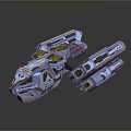 Futuristic Blue Spaceship With Sci Fi Elements And Modular Structure For Cosmic Exploration