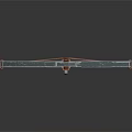 Classic Crossbow Weapon With Wooden Stock Metal Frame And Bowstring