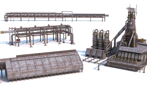 Industrial Plant Equipment Cement Plant Equipment Steel Plant Equipment Power Plant Equipment Industrial Equipment Steel Pipe 3d model