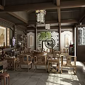 Chinese Traditional Living Room Interior Design With Wooden Furniture Lanterns And Decorative Screen
