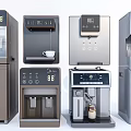 Modern Household Appliances Including Water Dispensers And Coffee Machines With Digital Screens