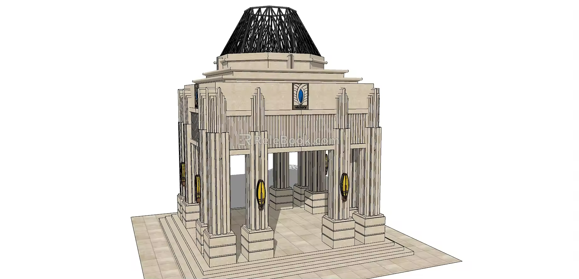 Jianou Pavilion Bell Tower Chimes 3d model