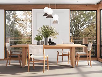 Modern Dining Table and Chair Combination Log 3d model