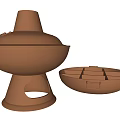 Copper Hot Pot Kitchenware With Lid And Divided Compartment For Home Cooking