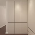 Modern White Wardrobe Design With Sleek Panel Doors And Minimalist Interior 3d model