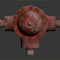 Red Fire Hydrant Equipment With Weathered Metal Surface And Classic Design 3d model