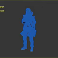 Creature Warrior Character In Tactical Combat Gear Holding Rifle And Helmet