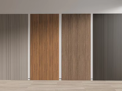 Modern Wood Grain Wall Panels with Different Colors for Interior 3d model